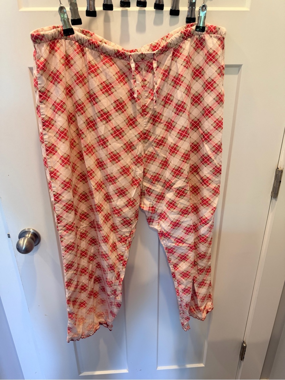LL Bean Red Plaid Cotton Pajama Lounge Pants Womens Large Cozy Sleepwear